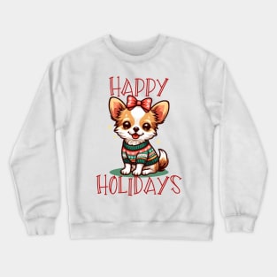 Happy Holidays Cute Christmas Puppy Crewneck Sweatshirt